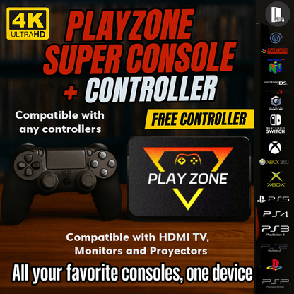 Playzone™ Super Console 1TB – Play 50,000 Games from Every Gaming Generation | Plug & Play