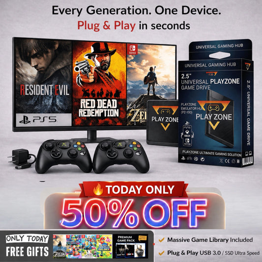 Playzone™ Super Console 1TB – Play 50,000 Games from Every Gaming Generation | Plug & Play
